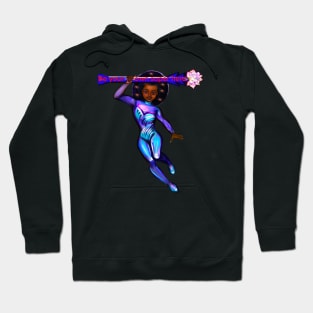 Be your own superhero - Black anime superhero girl from outer space ! beautiful  black girl with Afro hair, brown eyes, Cherry pink lips and dark brown skin. Hair love ! Hoodie